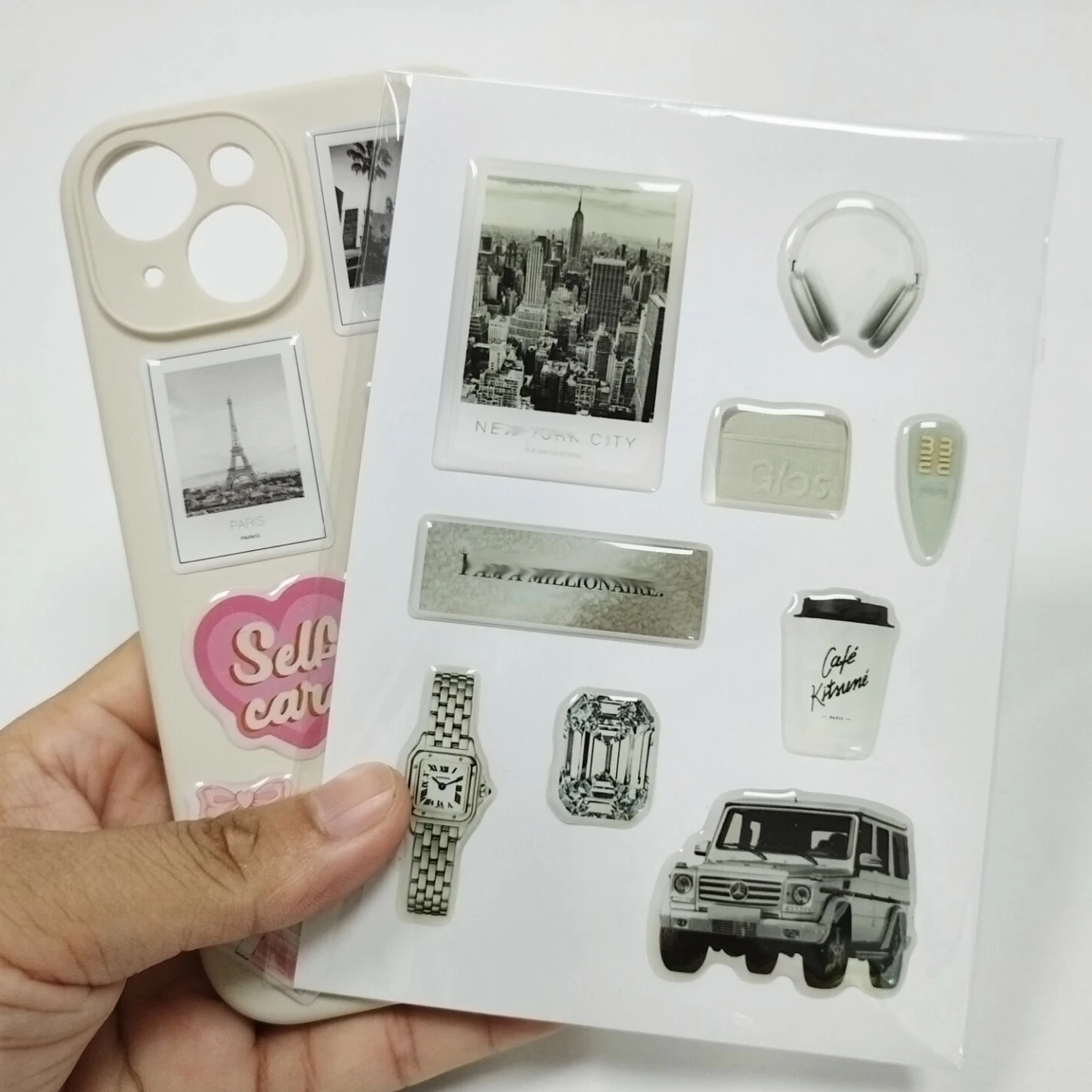 Wholesale Mobile Phone Back Cover Stickers Custom A6 Kiss Cut Epoxy Resin Domed Sticker Sheet For Wholesale