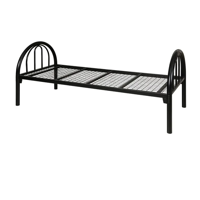 Steel dormitory cheap metal adult single bed sale iron metal prison bed
