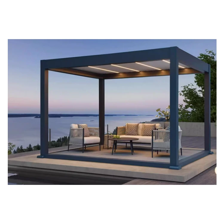 YASN Modern Aluminum Pergola Pavilion Garden Outdoor Sun Shade Electric Bioclimatic Louvered Pergola