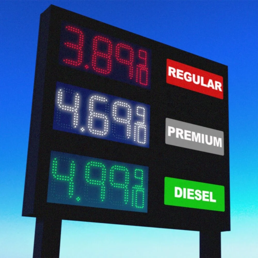 Mexico Outdoor LED Gas Price Digital Sign waterproof Iron Cabinet LED Board 20 inches LED Gas Station Price Display