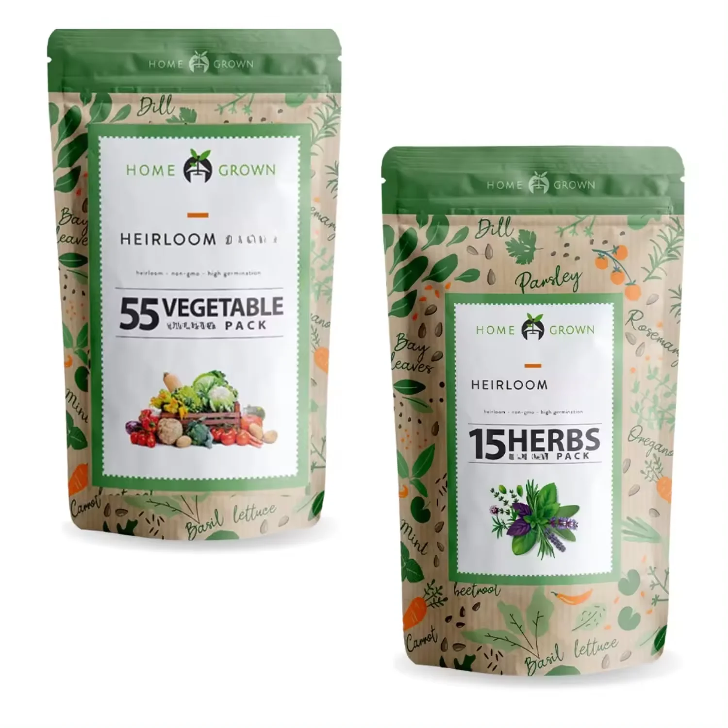 Custom Fertilizer Packet with 55 Variety Packs For Planting Vegetables And Fruits