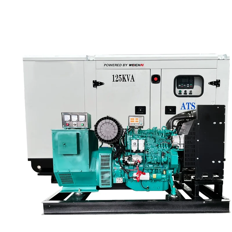 Generator diesel super silent 100kw 125kva 3phase generator powered by original Weichai engine for sale