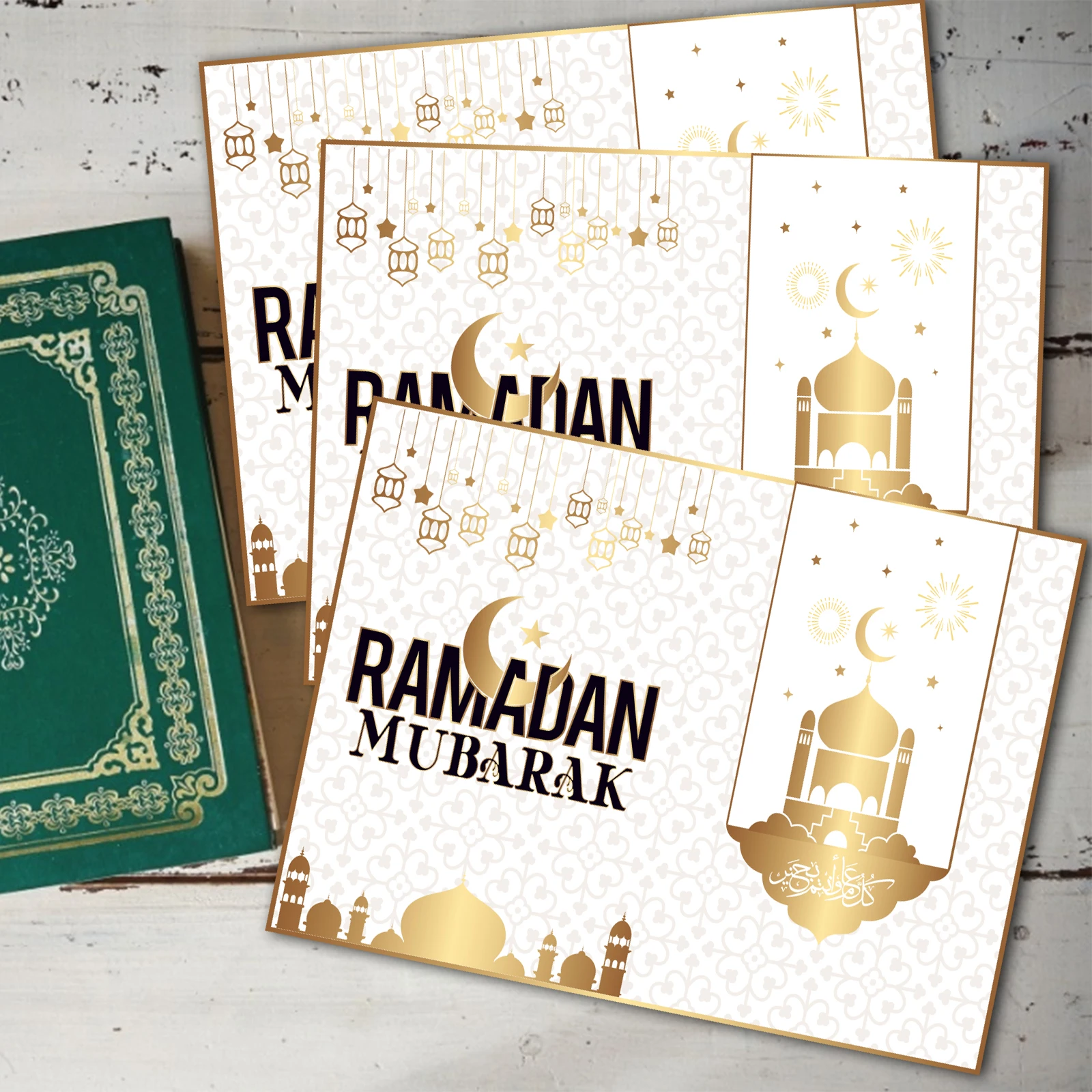 HK004 Eid Mubarak Muslim Ramadan Party Invitation Table Place Card Greeting Cards and Envelops