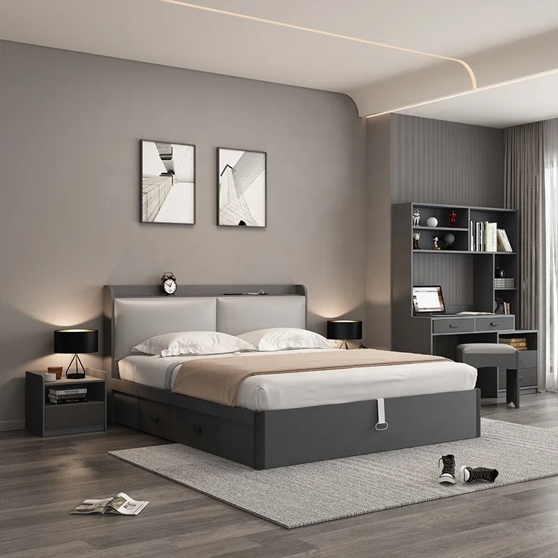 Chinese Factory Direct Modern Design Home Bedroom Wooden Furniture Set