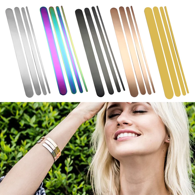 Wholesale DIY Bending Flat Cuff Bracelet Blank Stainless Steel Straight Bangle Bar Straight Cuff Bracelet For Engraving