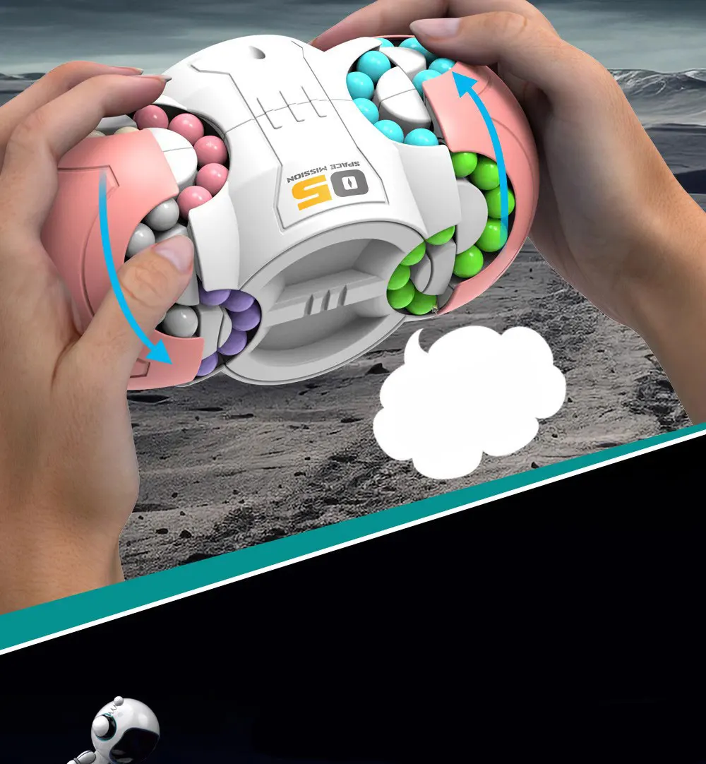 wholesale Relieve Stress Magic Cube Fingertip Top Toy Double Flip Handheld Puzzle Cube Magic Bean Spinner for Adults and Kids