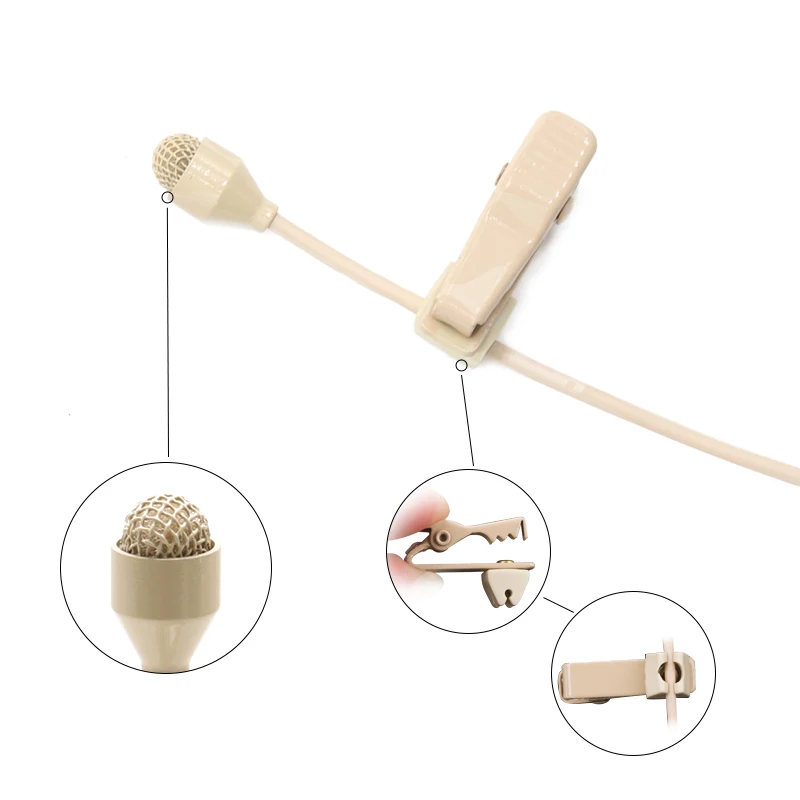 
Hidden skin and beige color microphone for Shure and AKG wilress system 