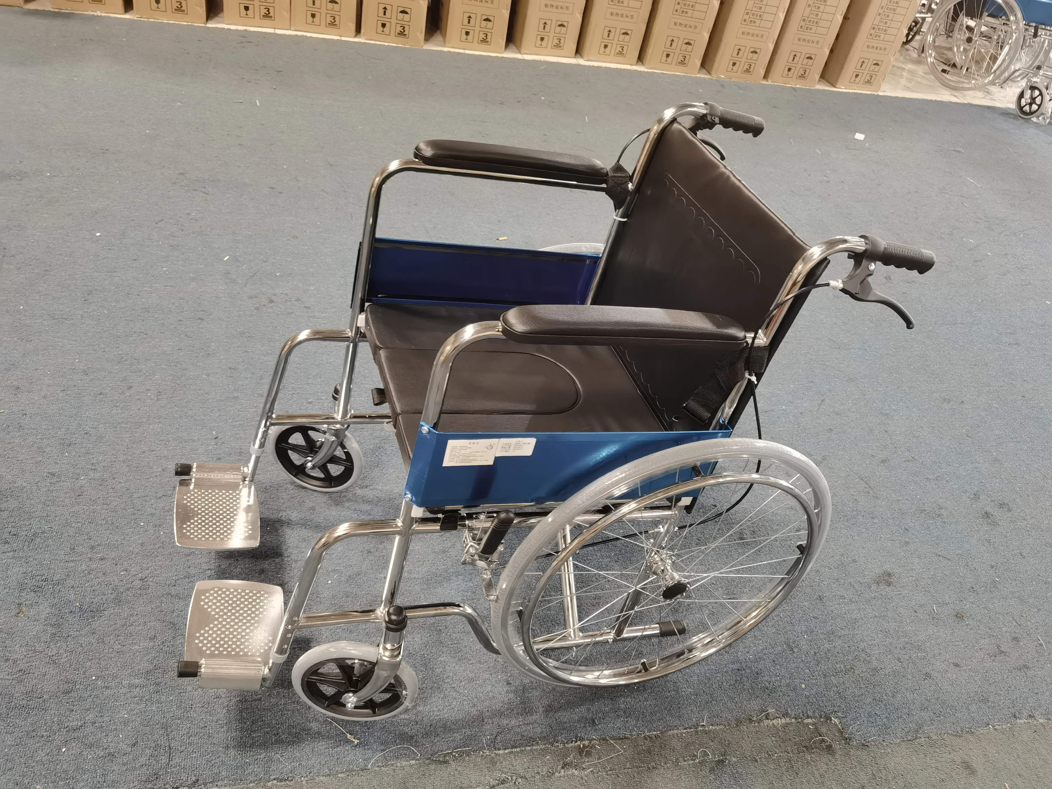Steel Basic Standard Manual Lightweight Wheelchair for Elderly People