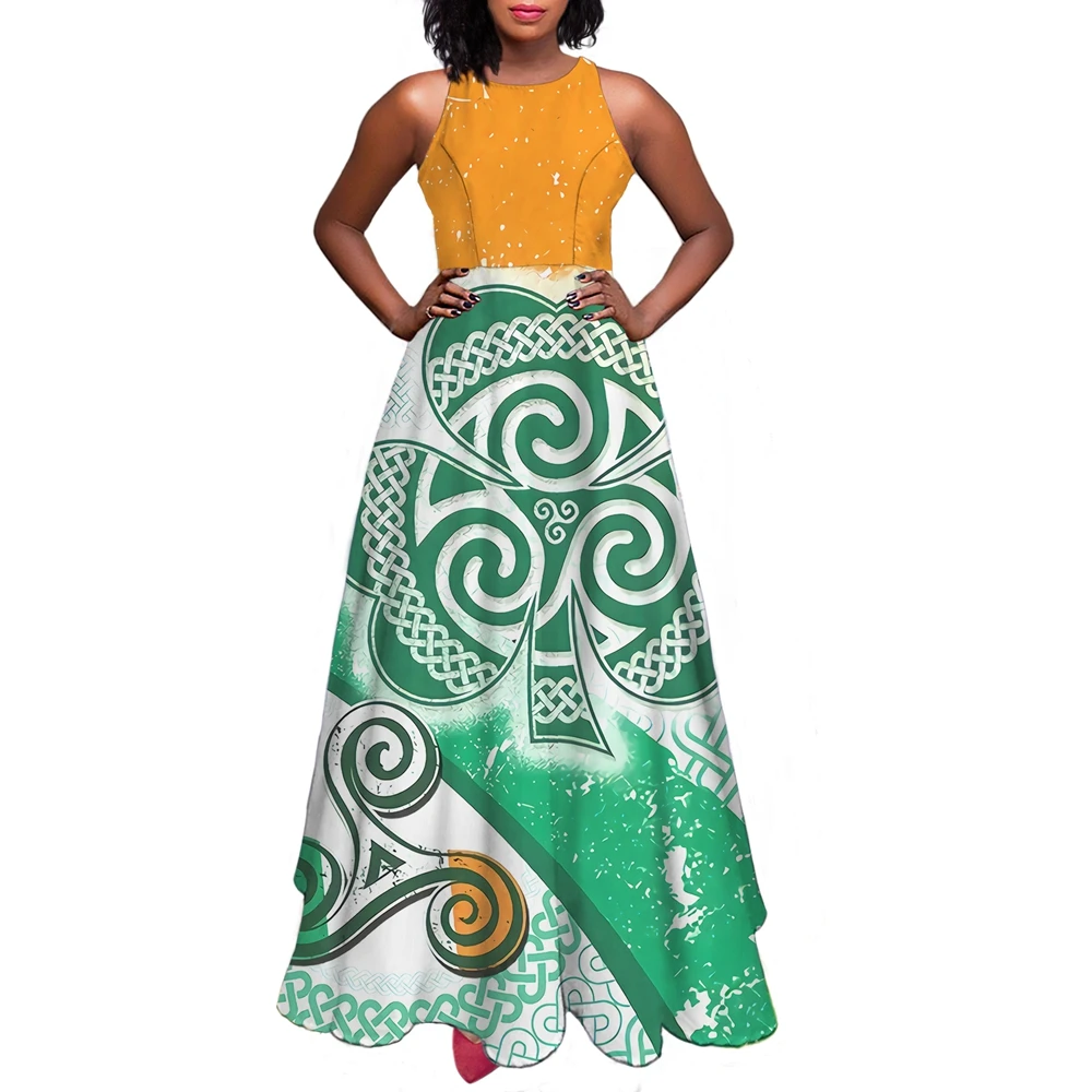 New Design Ireland Shamrock Celtic Patterns Club Basics Womens Dress Customized New Charming Girls Dresses