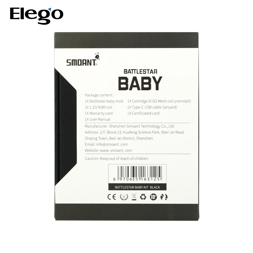 New Released Elego Smoant Battlestar Baby Pod Kit Wholesale Price Ready Stock