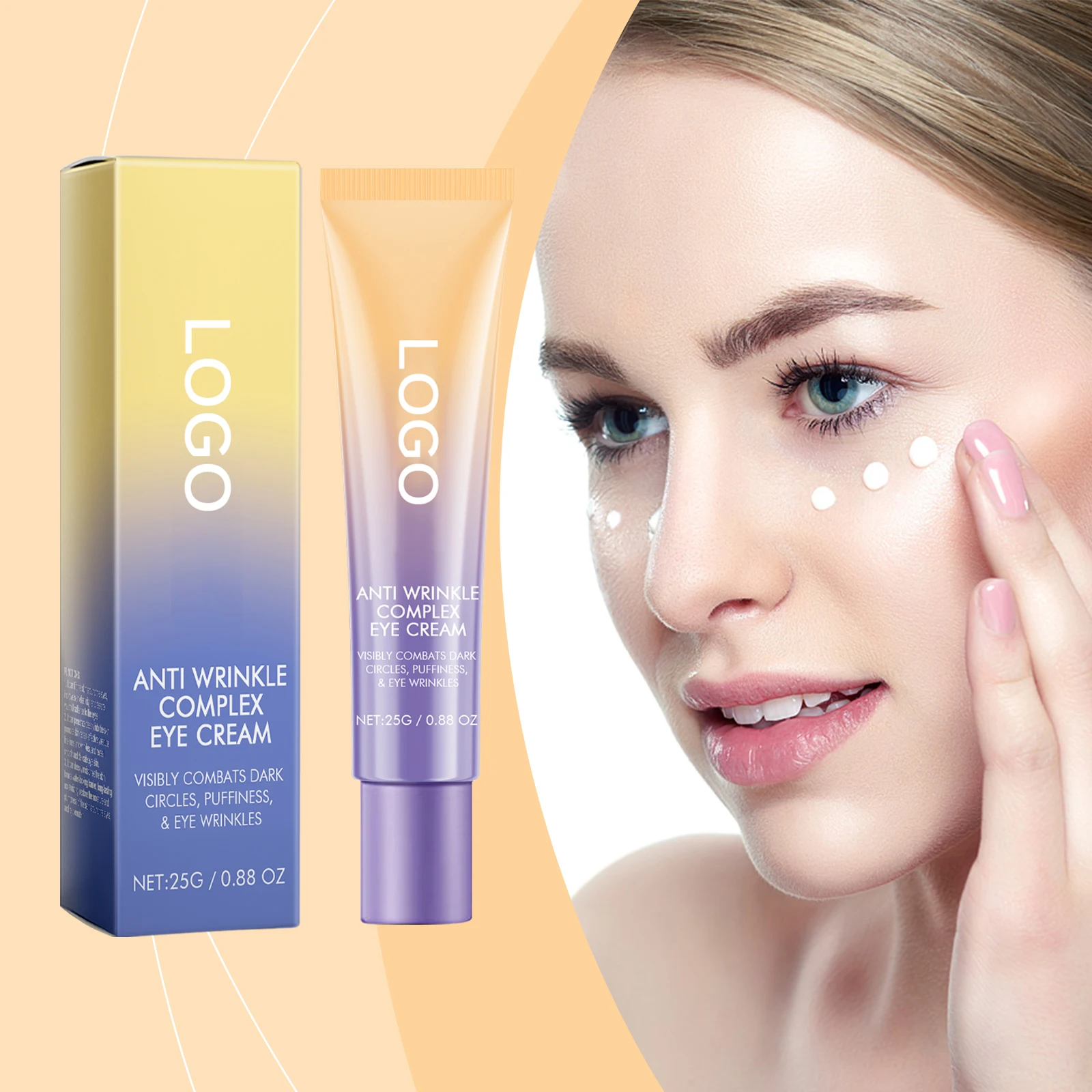 Private Label Vegan Retinol Eye Cream Remove Dark Circles Bag Wrinkle Removal Anti Aging Retinol Eye Cream for face care