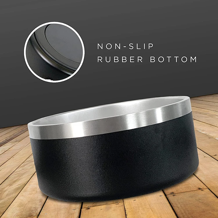 Wholesale Large 64 oz Insulated Dog Bowl Stainless Steel Pet Bowls Food Feeder Powder Coat Metal Bowls for Dog