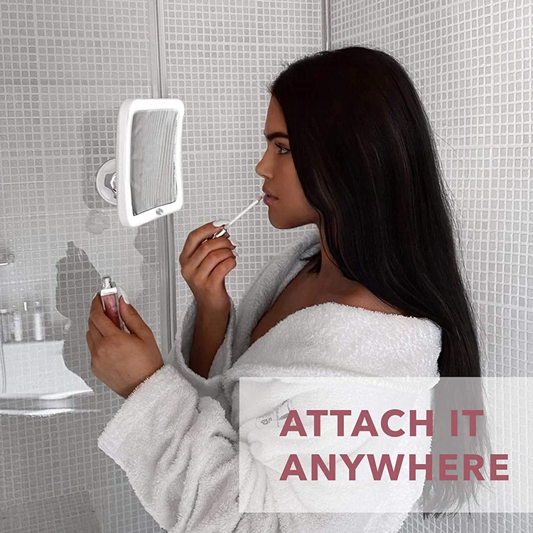 New Model 360 Degree Rotating LED Lighted Makeup Mirror Magnifying Bathroom Shower Suction Cup for Cosmetic Use