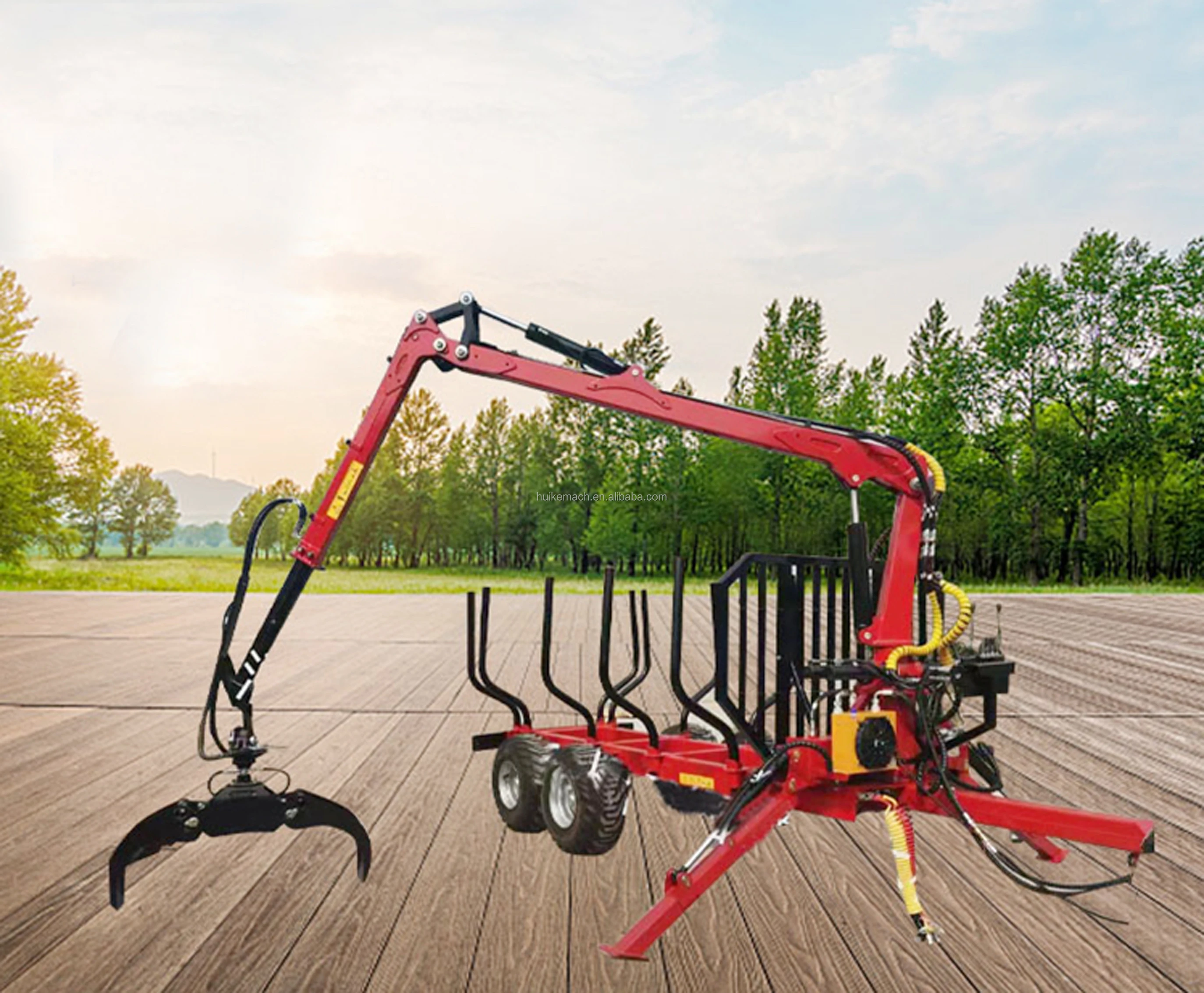 Лесохозяйственная машина Huike 4 7/5 5/6 5/7 5 м гидравлический вездеход деревянный лесозагрузочный кран для погрузчика трейлера с