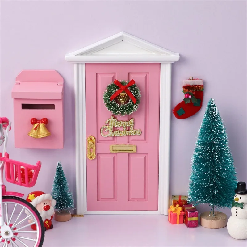1:12 Mini Doll House Accessories DOLLHOUSE Furniture Door Color Spire Villa Door real hardware door