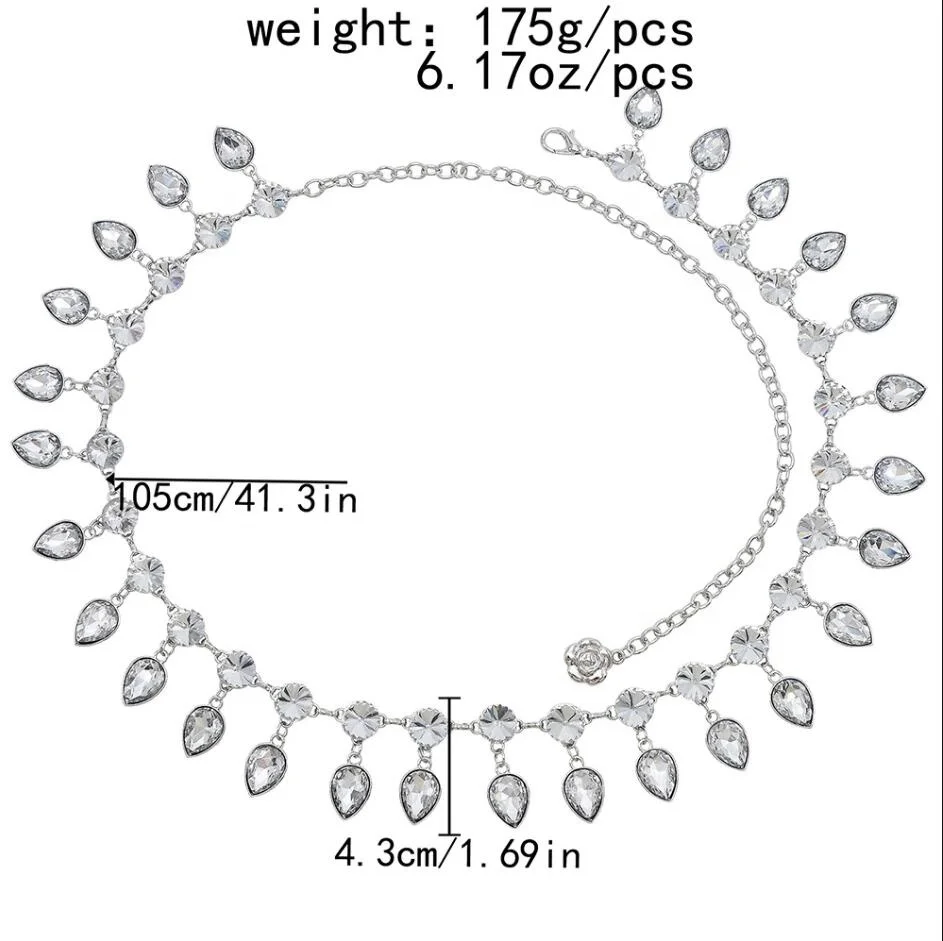 
NEW WOMEN WATER DROP CRYSTAL BELLY CHAIN DANCE WAIST CHAINS STATEMENT BODY CHAINS SUMMER PARTY JEWELRY 