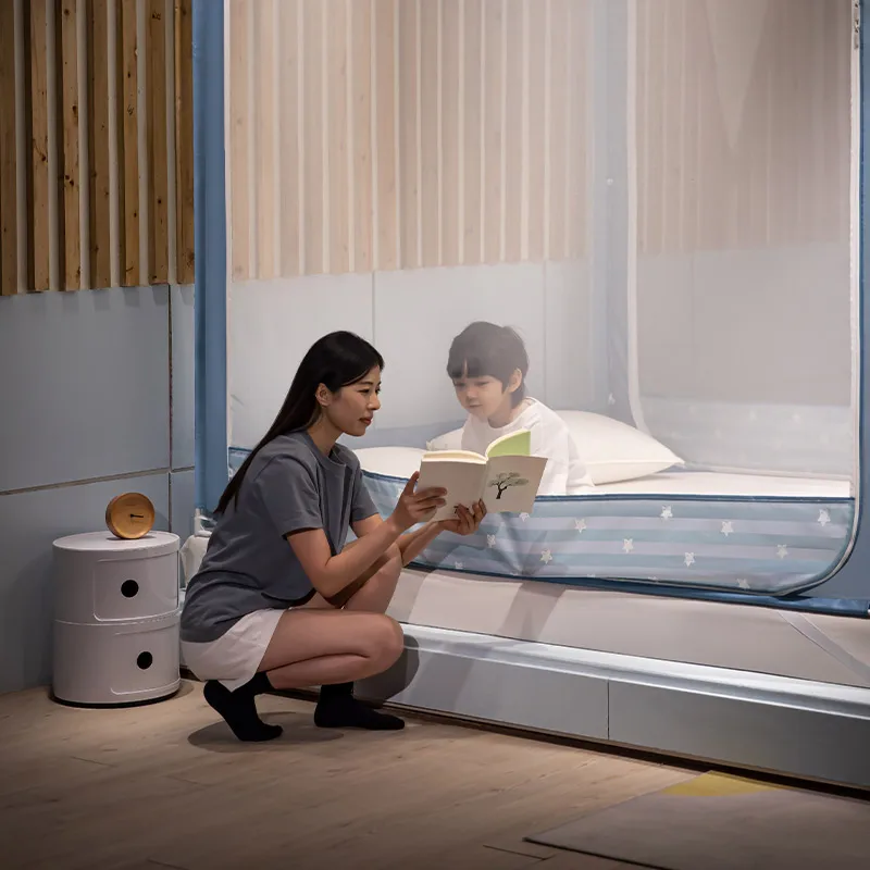 Factory Directly Sale Bed Net Kids Indoor Playground Children Bed Canopy Playhouse Metal Supports