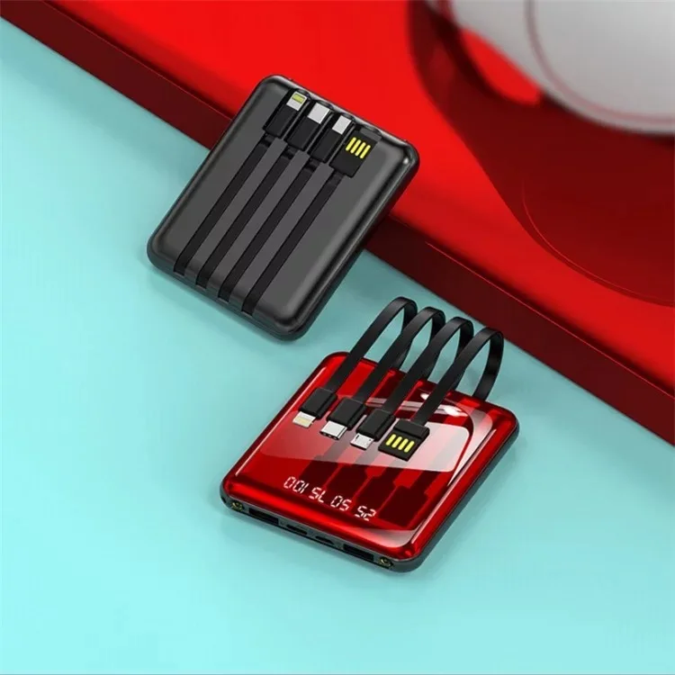 Factory selling portable High Capacity Phone Power Bank Mini built in cables 20000mah Fast Charging Powerbank