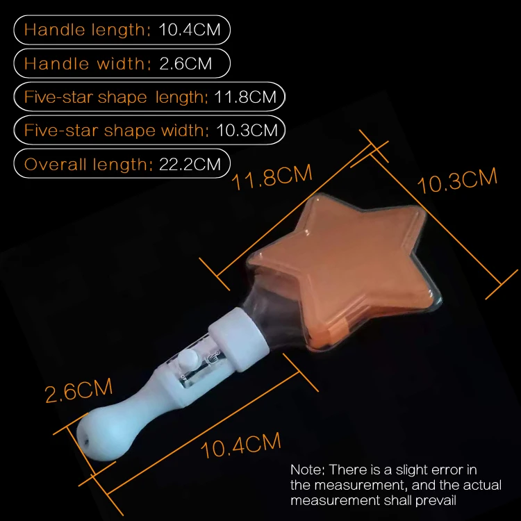 Factory customized logo five-star love LDE light concert for glow stick