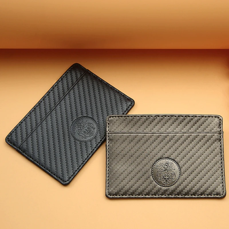  Карбоновый Чехол для карт из искусственной кожи с технологией RFID Тонкий чехол кошелек минималистский держатель
