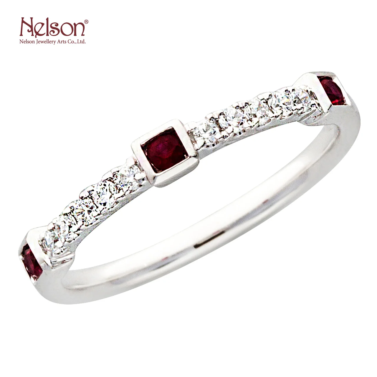 
Wholesale price no MOQ Custom logo Award Winning Factory Zero risk Hot Sales 18K White Gold Real Diamond Ruby Ring For Ladies 