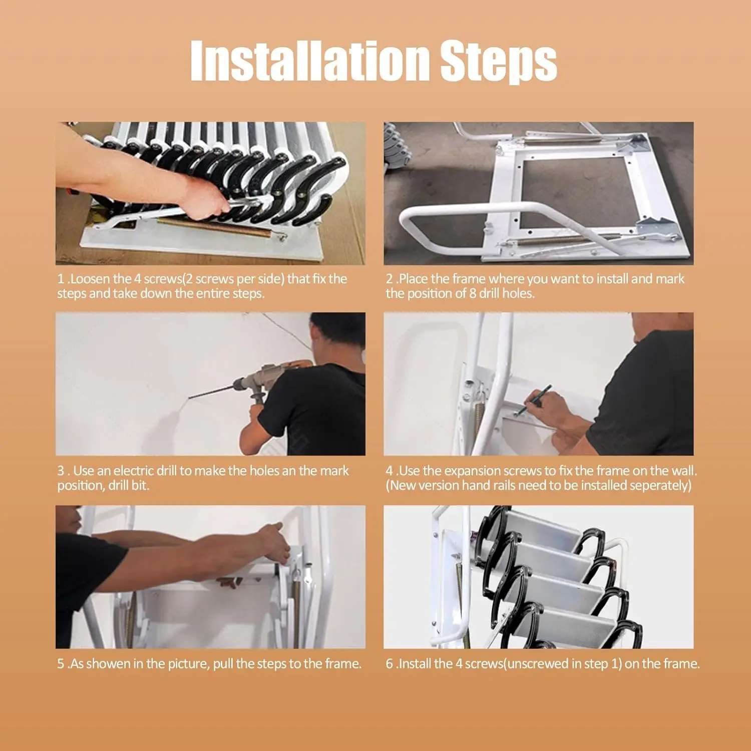 Electric Stairs Attic Ladder Automatic Loft Ladder Aluminum Ceiling Hanging Attic Electric Step Ladder Stairs