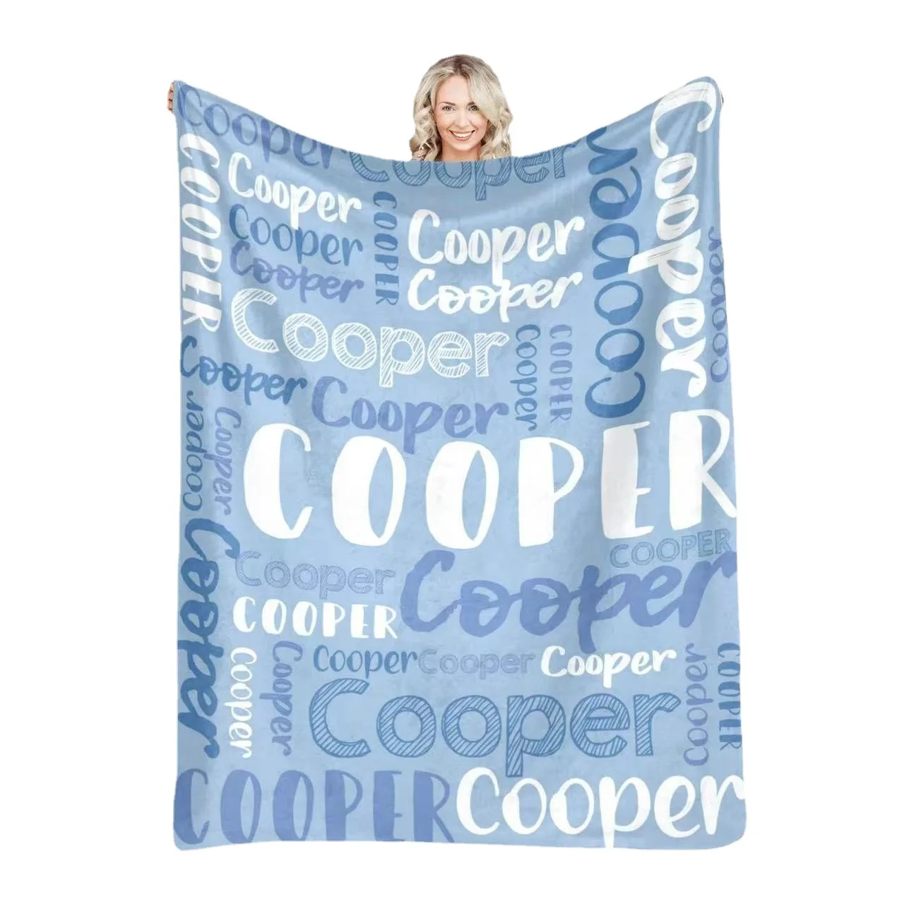 Wholesale Kids Birthday and Christmas Gifts Personalize Named Fleece Soft Blankets for Baby Gift