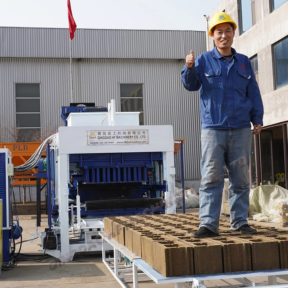 QT12-15 fully Automatic leading tech different kinds Hollow solid paving curbstone Brick Block Making Machine Dominican Mexic