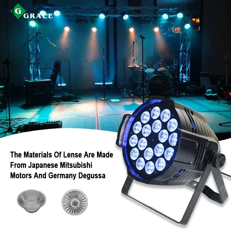 Grace 18*18W RGBWAUv 6in1 LED Par Can Indoor Par Stage Lighting