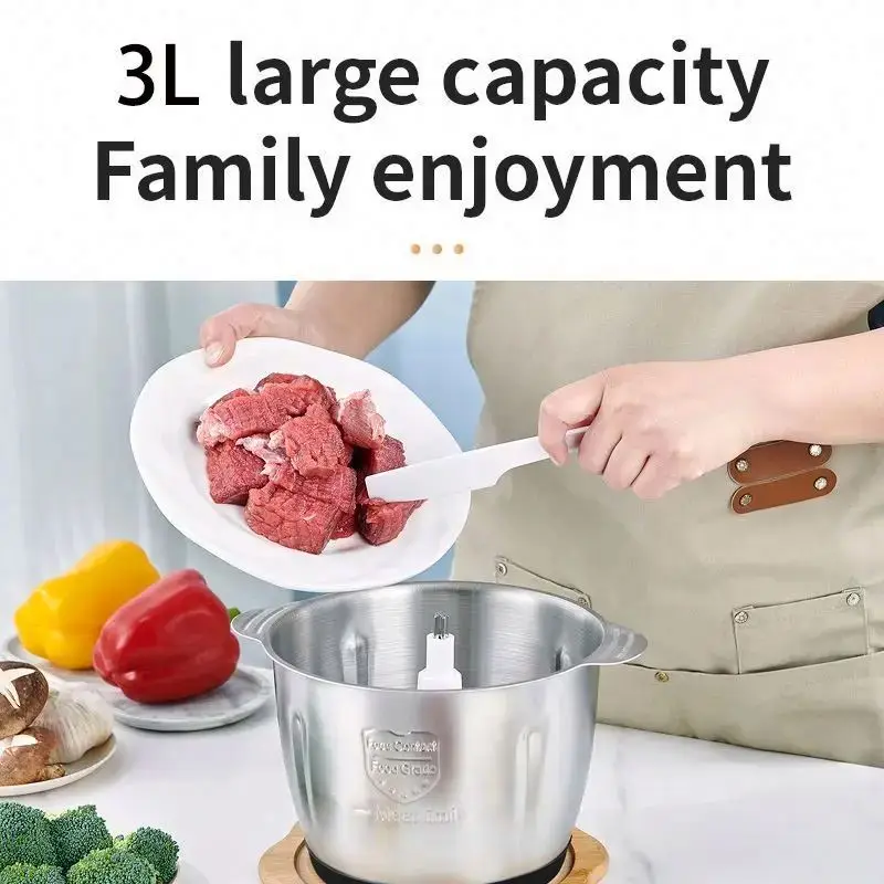 High quality 400w 1200w chopper mixer, chef cereal suppliers food processor with 6liter/