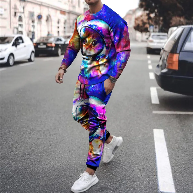 sweater set fashion design jogging suits custom polyester jogging suit streetwear 3D digital printing african print sportswear