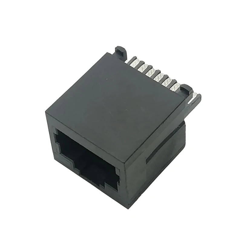 YBO 1V1 Port Black 8P8C Rj45 Single Socket RJ45 Cat 6 Connector Network Jack  PCB for Rj45 Female Connectors