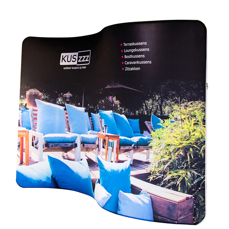 Custom print 10*10 tension fabric aluminum pop up display stand backdrop banner wall advertising banner