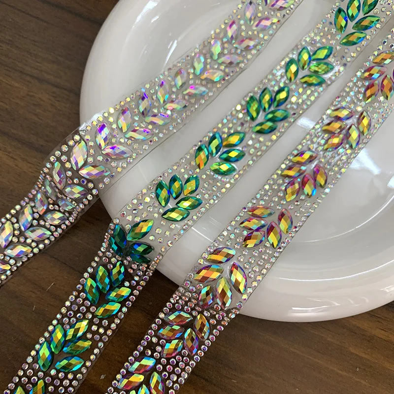 2024 Carnival Costume Jewelry Iron on Resin trimming Hotfix rhinestone chain for Carnival performance Clothing Accessories