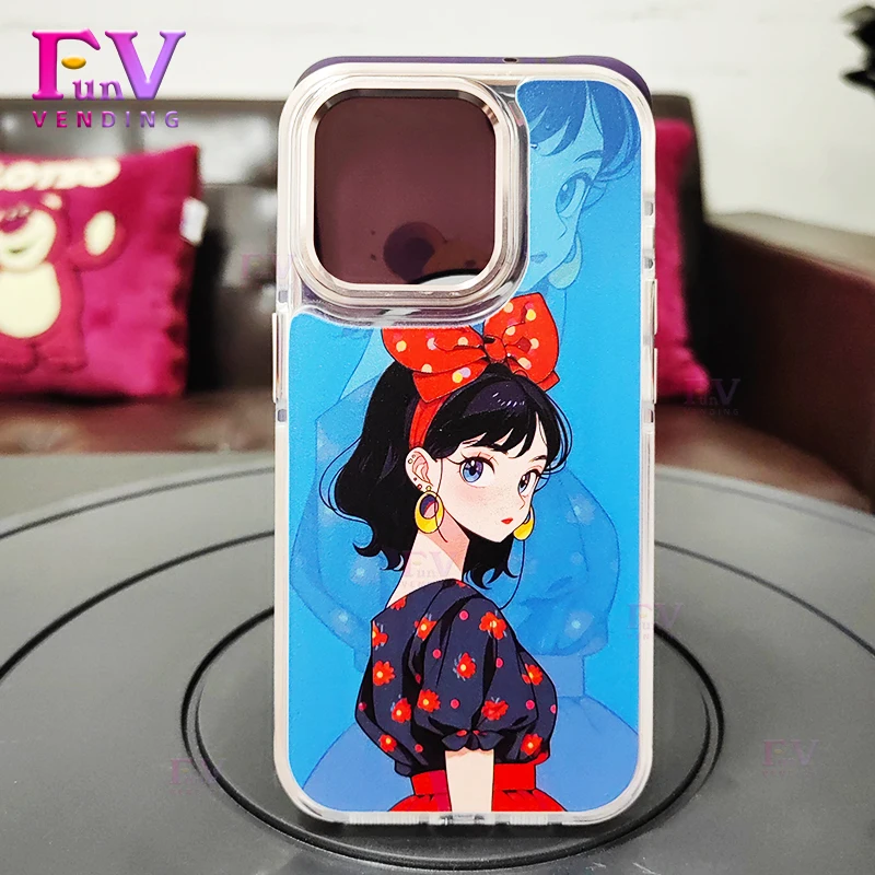 The robot vending machine that uploads photos to print mobile phone cases can complete the printing in a few minutes.