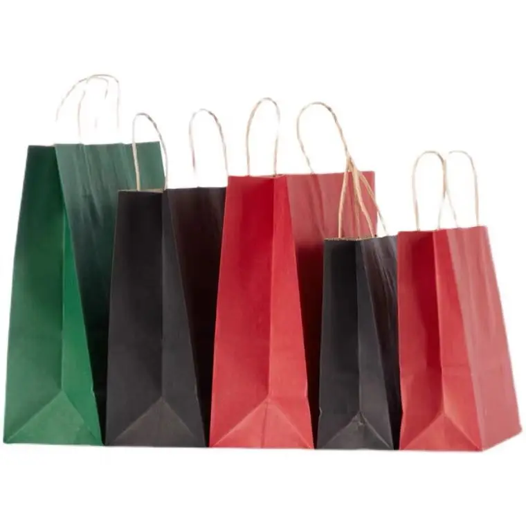 Custom manufactures custom paper packaging gift kraft  paper bags with logo