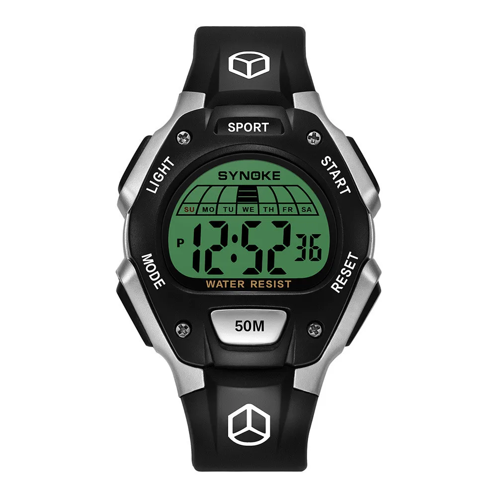 hot sale waterproof alarm multi-functional luminous sports watch for men fashion student electronic watch