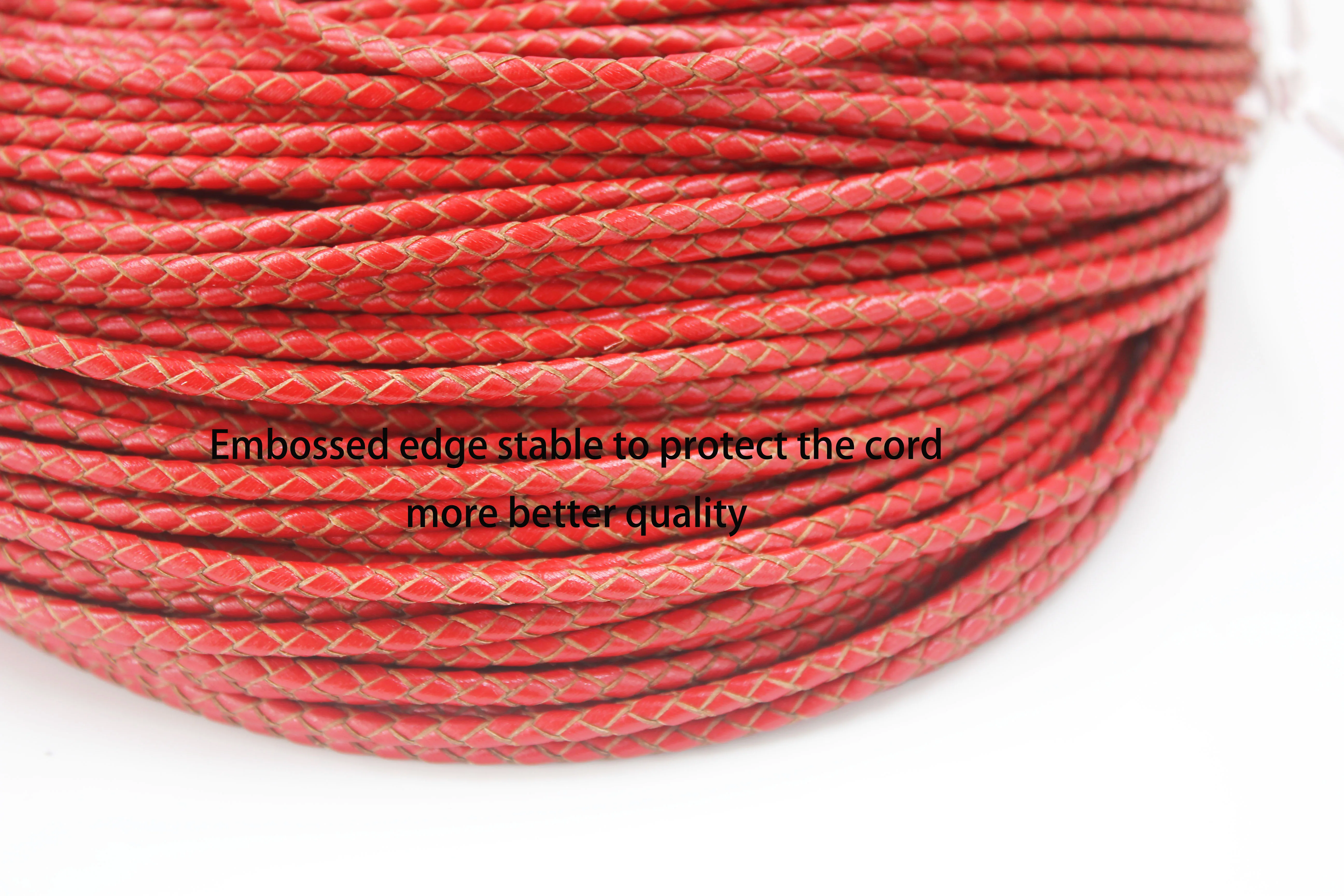 BMZ 2024 New arrivals 3mm non edge-dyed leather necklace cord