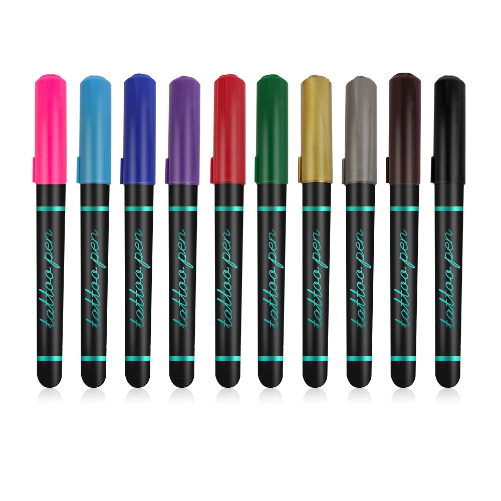 KHY Amzzon Hot Sale Non Toxic Body White Tattoos Tatoo Washabl Skin Temporary Tattoo Marker Pen