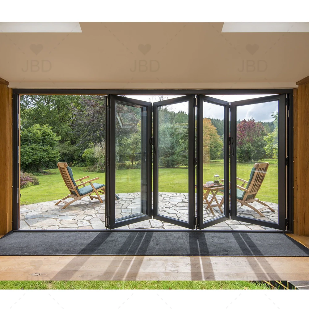Modern Folding and Bifold Doors with Glass Thermal Insulation and Waterproof Features