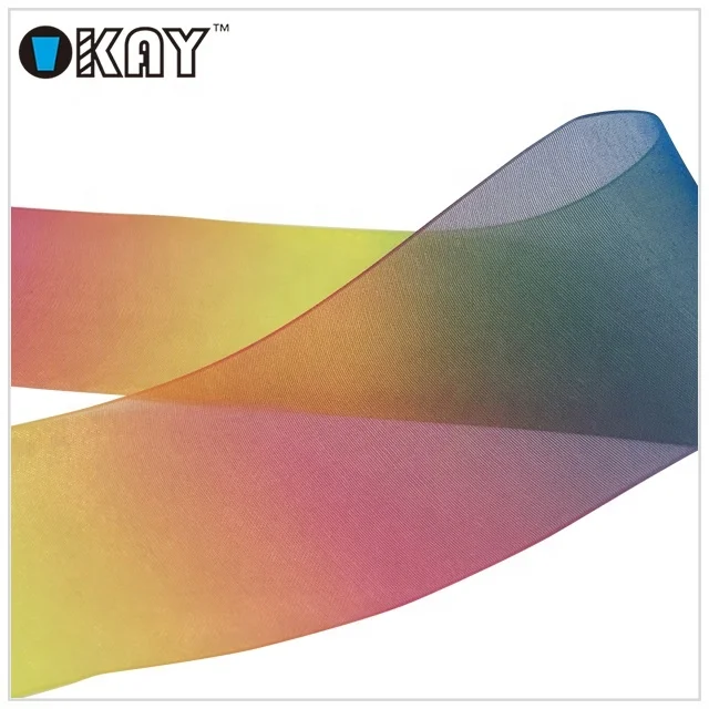 High Quality 1inch and 1.5 inch Rainbow Organza Sheer Ribbon
