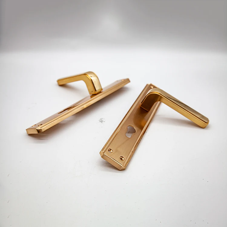 2023 AKADA Zamak Gold Door Handle On Long Plate