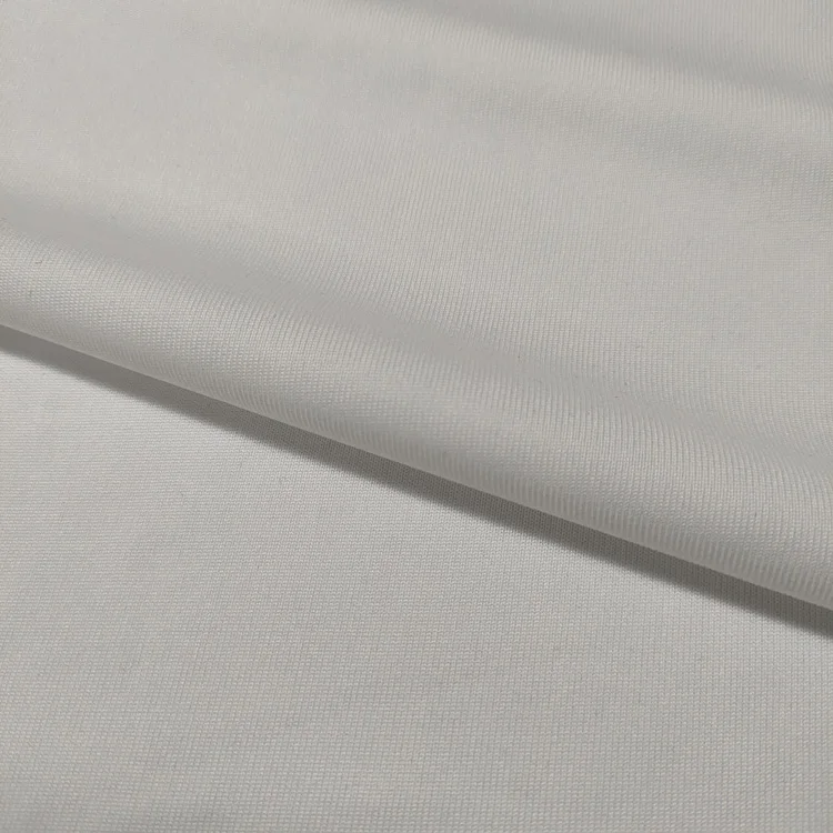 China Textile Manufacturer 100 Polyester Single Jersey Fabrics White Jersey Knit Fabric