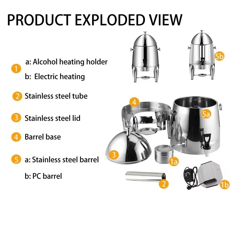 Wedding party Stainless Steel PC buffet hot milk dispensers Beverage Fruit Juice Dispenser hot Coffee Dispenser