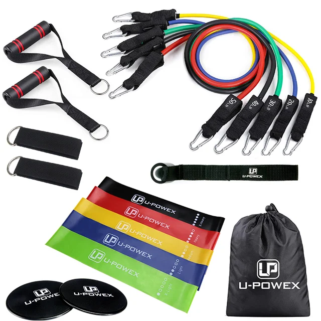 Домашний Тренажерный Зал Сопротивление упражнения трубка латекс без пены ручка фитнес трубка мощность 11 шт. комплект эспандеров