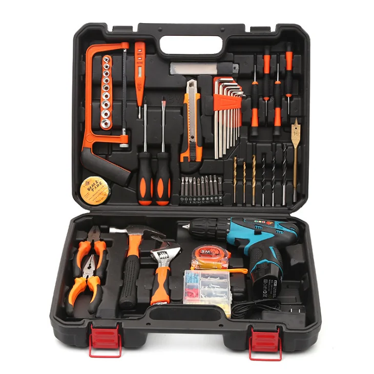 123 Pieces Multi-functional Mechanic Hardware Impact Drill Household Power Tools Set