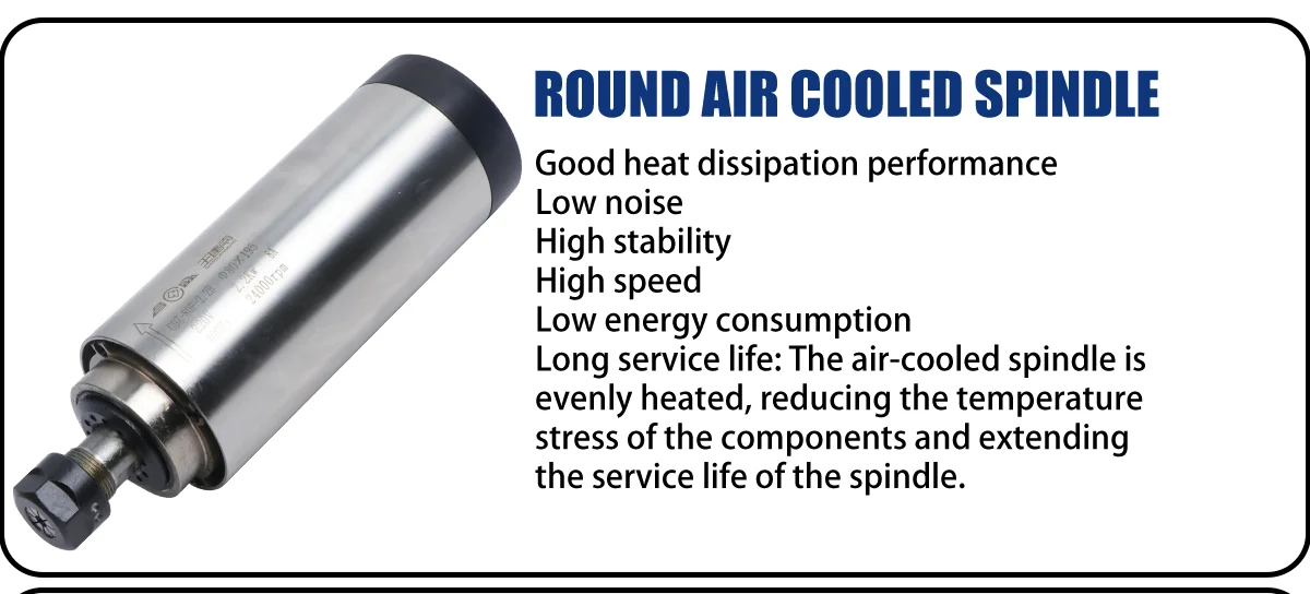 24000rpm Air Cooled Electric Router ER20 Cnc Lathe Wood Spindle kit Cnc Spindle for Wood Cutting Milling