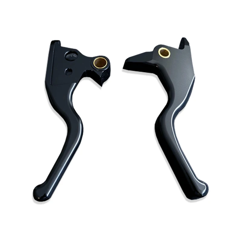 Black CNC Aluminum Blade Ergonomic Brake Clutch Levers for Harley SOFTAIL   Two finger control style more effort after