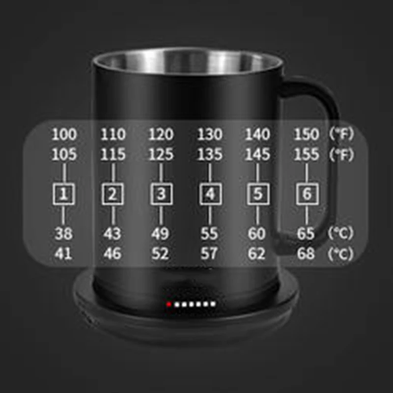 Gift promotion group buying No minimum order quantity Self Heating Electric Mug Vacuum  Modern Smart Mug with Bluetooth