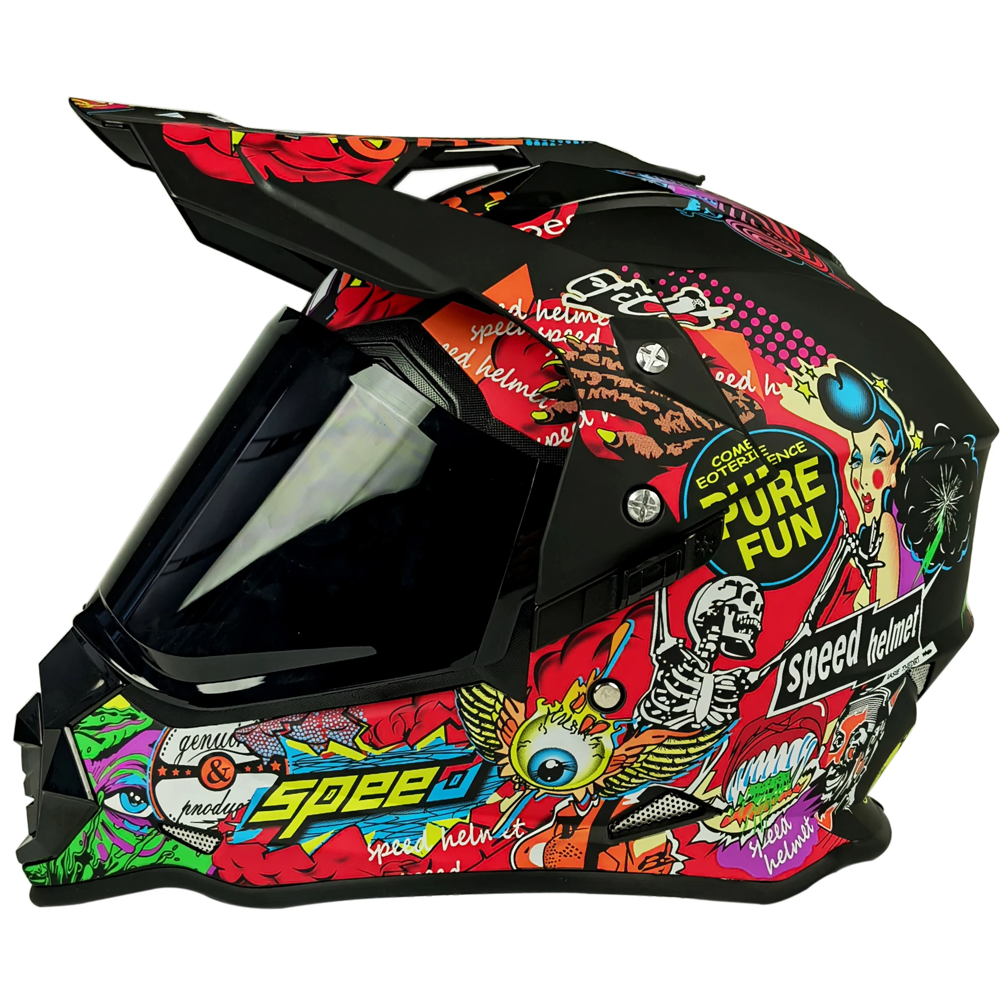 Точка крест внедорожный мотоцикл шлем casco para moto двойной козырек